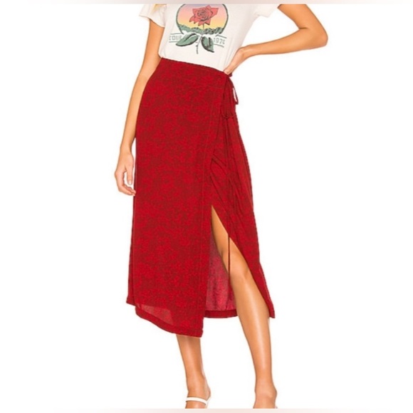 Free People Yasmin tied midi wrap skirt - Picture 1 of 5